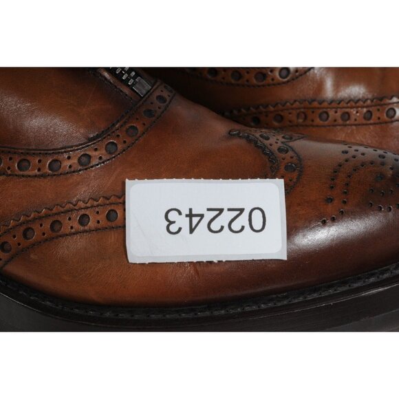 Prada Mens Oxfords US9 UK8 Brown Leather Medallion Wingtip Shark Tooth Brogues - Picture 11 of 11